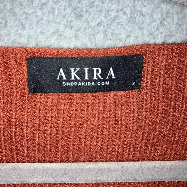 Akira Sweater Women Small V Neck Front Knot‎ Long Sleeve Boho Coquette Chic - Image 7