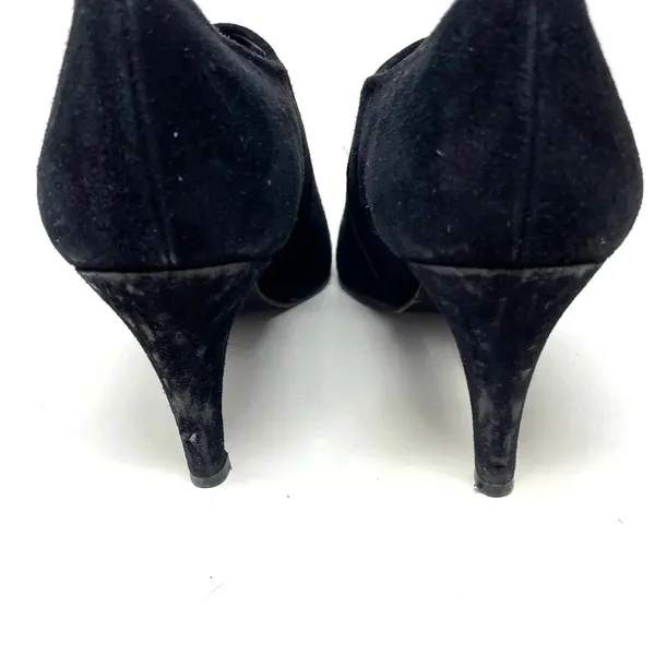 Stuart Weitzman Black‎ Suede Pointed Toe Stiletto Heel Ankle Bootie Size 7.5 - Image 6