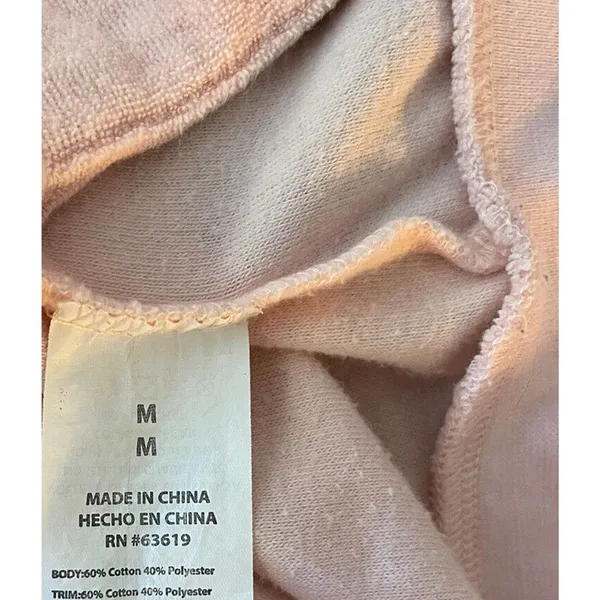 Bebe Bling Sparkle Hoodie Pink Terry Cloth Full Zip Close Size Medium Y2K - Image 4