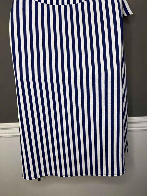 Juicy Couture Dress Womens Small Blue Stripe Belted Sleeveless Shift Nautical - Image 11