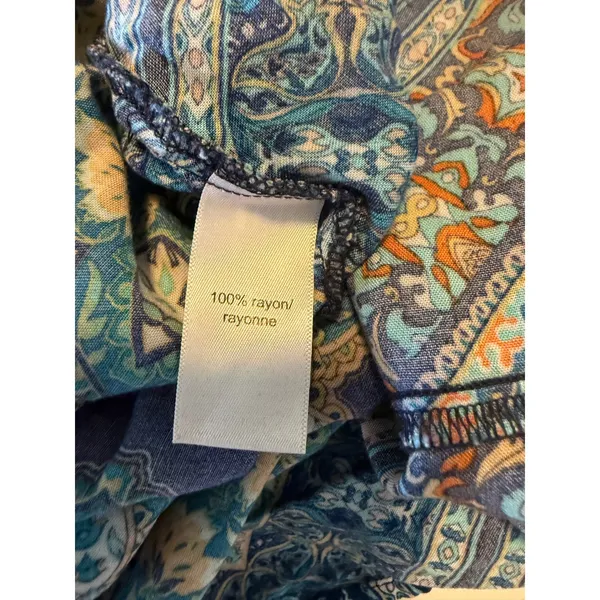 Maurice's Blue Floral fairy whimsi Boho Rayon Sleeveless mini Dress Small resort beach y2k - Image 4