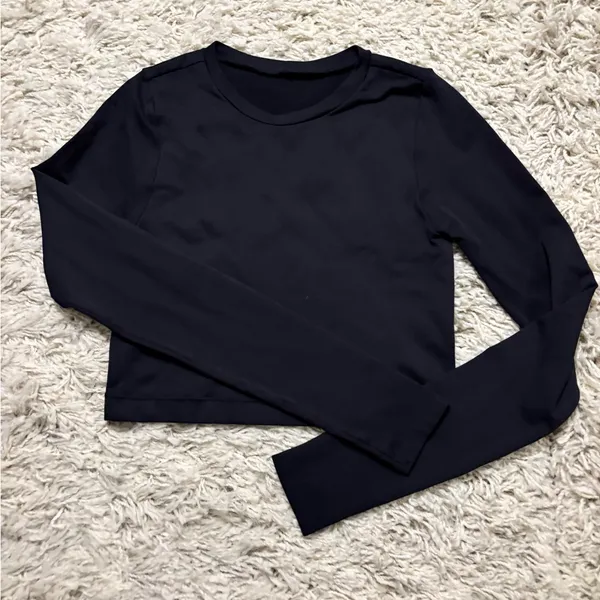 Garage Black Long Sleeve Athletic Wear Crop Top Size S - Image 2