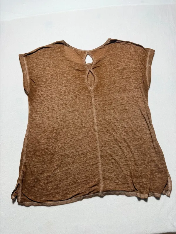 OZEO Women’s L Country Music & Cowboys Brown Graphic Tee Keyhole Back - Image 7
