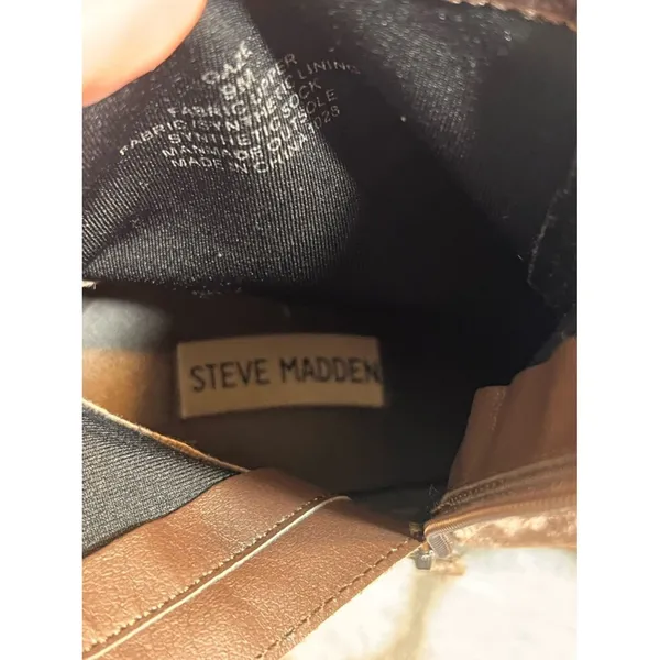 Steve Madden Brown Crushed Velvet Block Heel Ankle Boots - Image 12
