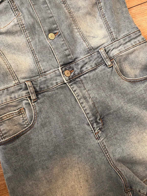 Altar’d state denim romper size medium - Image 4