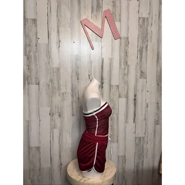 Derek Heart “South Beach” Red Two-Piece Tube Top & Shorts Set (Size M) - Image 4