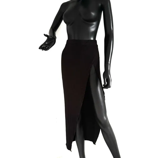 High Waist Maxi Skirt High Rise Split Skirt Beach Cover Up Casual Skirt Stretchy - Image 3