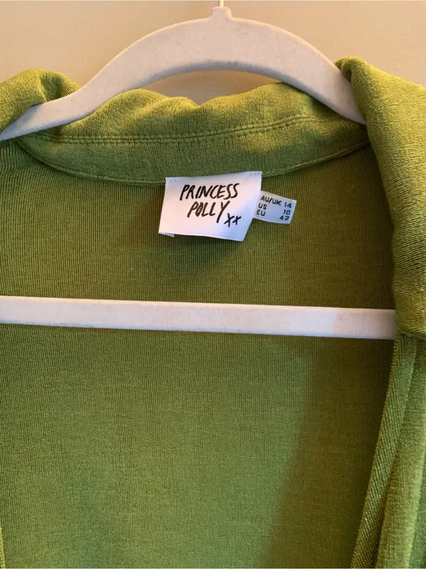 Princess Polly Olive Green Velvet Wrap Dress Formal Party Size 10 Outfit Summer - Image 2