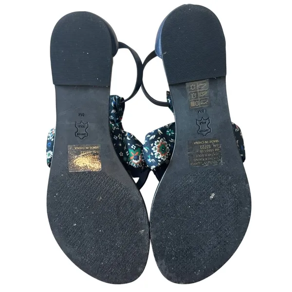 Tory Burch‎ Miller Scarf Sandals Navy Floral Ankle Strap 8 - Image 9