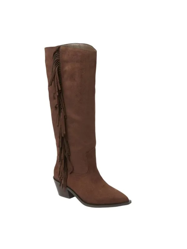 Universal Thread Patsy Tall Fringe Western Boots Cowgirl Chocolate Brown 11M - Image 9