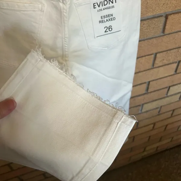 NWT Evidnt Los Angeles Essen Relaxed White Cropped Straight Leg Jeans Size 26 - Image 5