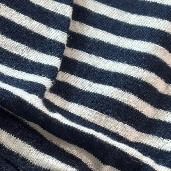 J.Crew Womens Navy White Striped 100% Linen Short Sleeve T-Shirt Size L RN77388 - Image 7