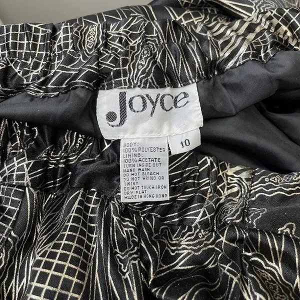 Joyce Pants Size 10 Black Gold Shiny Party Glam Pull on Metallic Harem Club Rave - Image 7