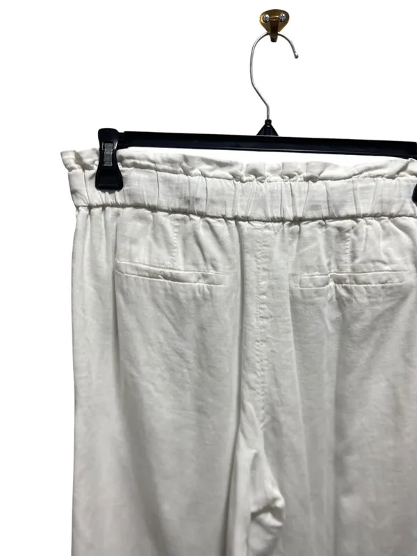 1901 Linen Blend Lined Pants White Size M Beach Coastal Minimalist Vacation Cute - Image 11