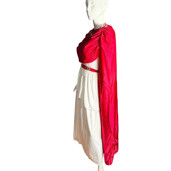 Hauntlook Roman Empress Costume Red White Goddess Toga Gown Womens Medium - Image 2