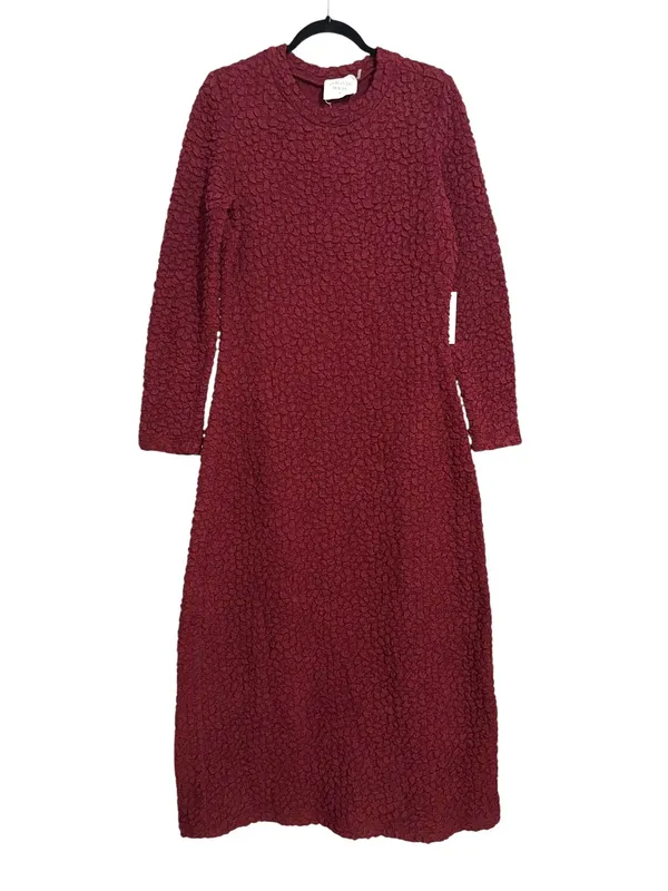 NWT Tuckernuck Hyacinth House Madison Textured Long Sleeve Burgundy Dress MEDIUM - Image 3