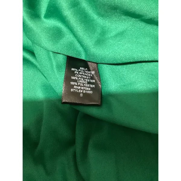 Pomander Place Green Metallic Pleated Ruffle Maxi Dress B1680 Small NWT - Image 9