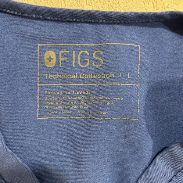 FIGS Technical Collection Scrub Top Blue Size L Mens Womens Unisex Pocket - Image 3