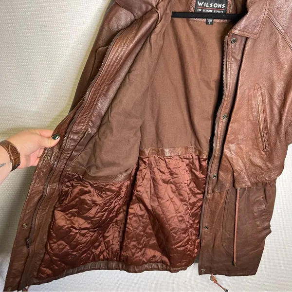 Wilson's Leather | The‎ Leather Experts Brown Coat Jacket Large - Image 4