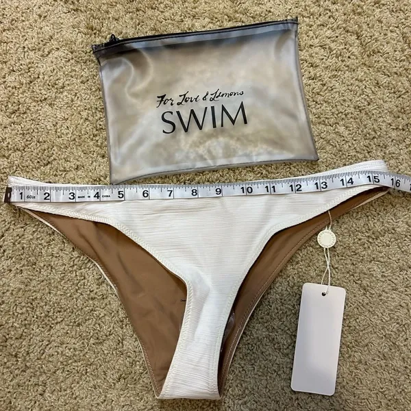 🆕 For Love & Lemons swim cream bikini bottom size L BIN N‎ - Image 6
