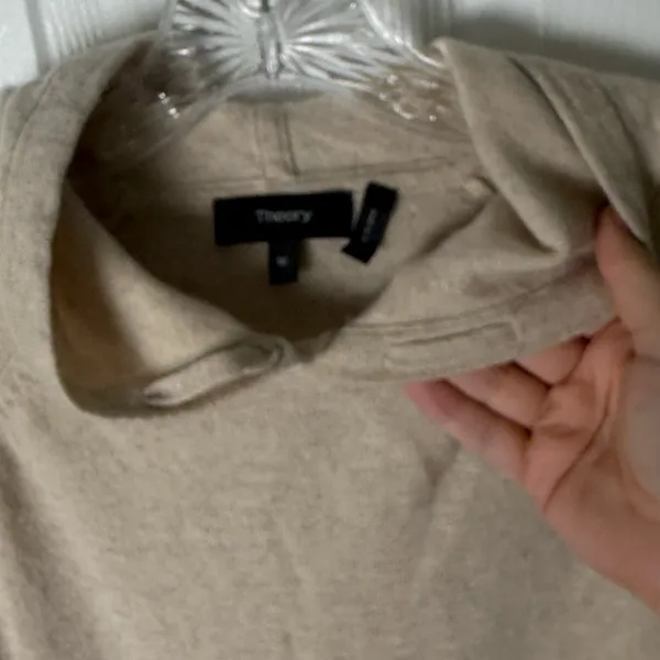 Theory Cashmere Curved Hem Hoodie M - Image 4