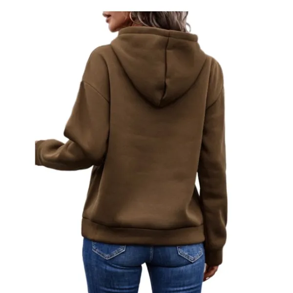 Womens Brown Geo Print Contrast Hoodie sz medium - Image 2
