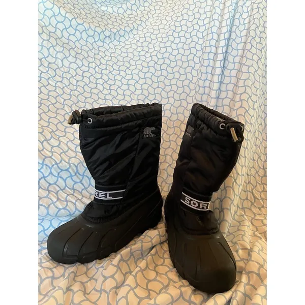 Sorel Snow Boots Unisex Black 1287921011 Size 5 Lace Up Excellent Condition - Image 5
