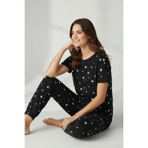 Secret Treasures Womens Pajama Set Size M Black 2-Piece Top Joggers Sleepwear - Image 6