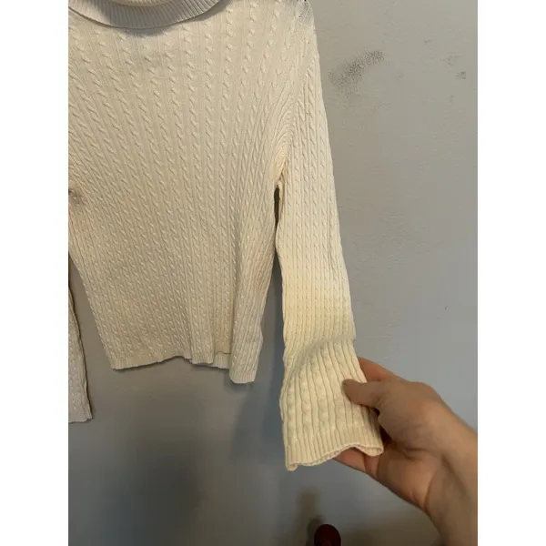 Ralph Lauren Vintage Cable Knit Turtleneck Sweater Size Small Preppy Old Money - Image 4
