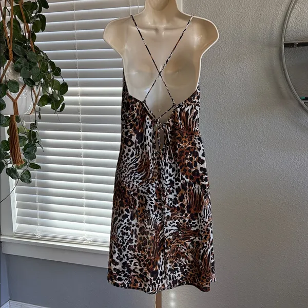 Naked Wardrobe‎ Leopard Print Dress Size Large - Image 4