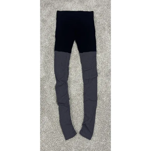 Alo Yoga Goddess Ribbed Leggings Black Charcoal Colorblock Size M - Image 5