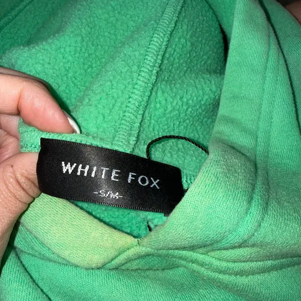 White Fox‎ Los Angeles Hoodie Women S/M Green Fair Collegiate Graphic Pullover - Image 4