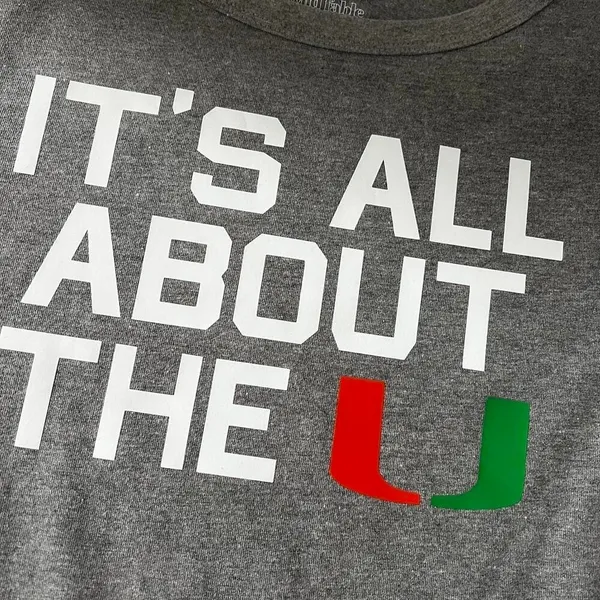 Grey Miami Hurricanes baby tee size M. Custom made. Never worn #Hurricanes - Image 2