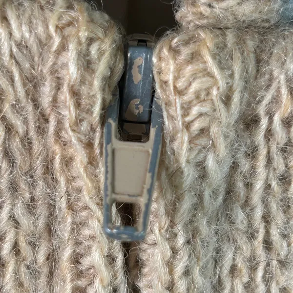 Eider Knit Wool Full Zip Cardigan Sweater Womens Large Tan Icelandic Scotland - Image 8