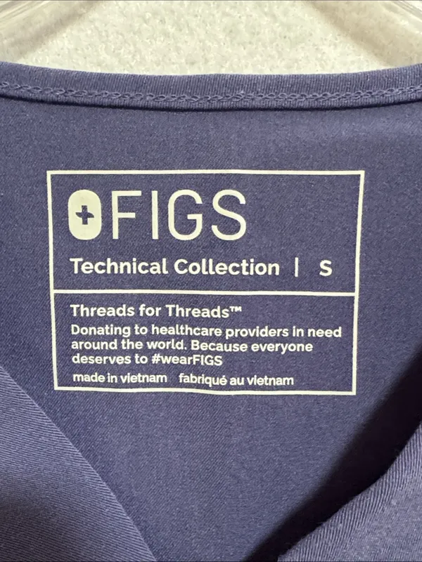 Figs Women's V-Neck Technical Collection Scrub Top - Purple Shaddow - Image 2