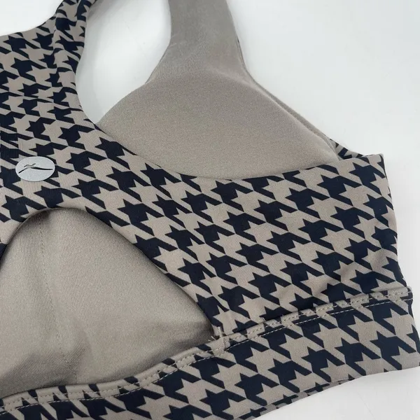 GOTTEX Sports Bra Size Extra Small Houndstooth NWT Black Athletic Gym Fitness - Image 8
