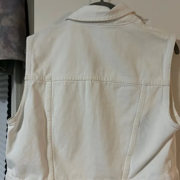 Zara White Denim Vest - Image 2