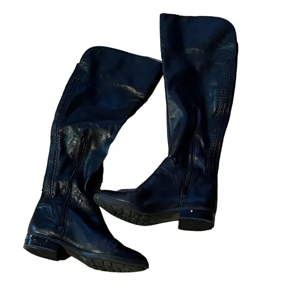 Vince Camuto Women's leather Black Over-the-Knee Boots Zip Closure - Image 4
