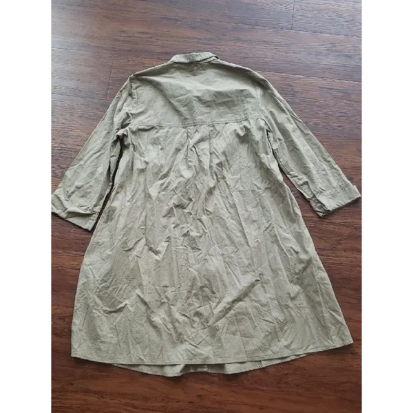 Tuckernuck Light Khaki Button-Front Shirt Dress Size Small Boho Coastal Preppy - Image 7