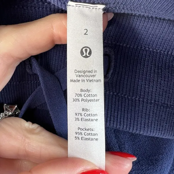 Lululemon Athletica 2 Scuba High Rise Jogger Fleece Night Sea Light Terry Cotton - Image 7