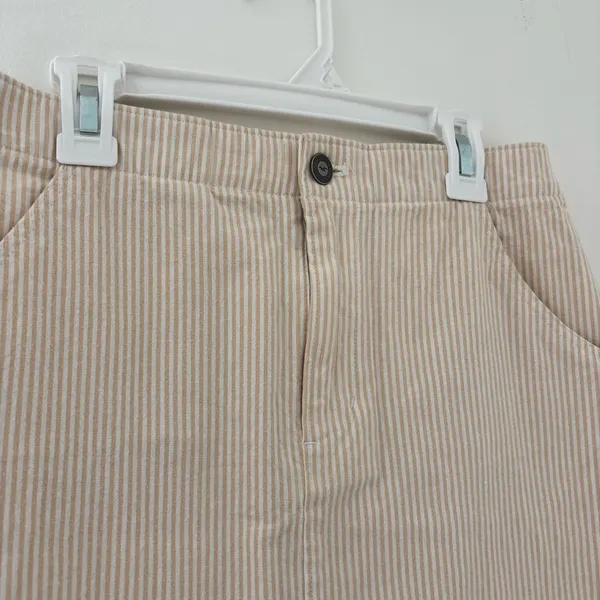 Hollister Beige and White Striped Mini Skirt - Image 2