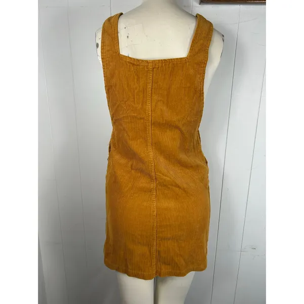 Bershka from Urban Outfitters Women's Corduroy Play Dress Jumper Mustard Size S - Image 3