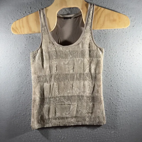 3124 | Express Snakeskin Print Sequin Scoop Neck Tank Top Taupe Women S - Image 3