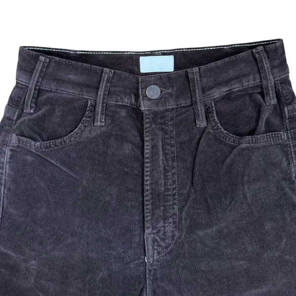 MOTHER The‎ Hustler Ankle Fray Corduroy Pants Hopscotch Brown High Rise Flare 25 - Image 6