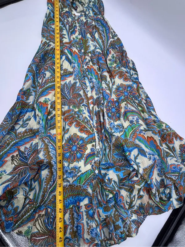 House of Harlow 1960 Green Blue Orange Paisley Lined Dress 100% cotton - Image 12