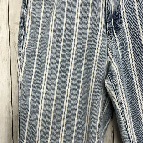 PacSun Blue White Stripe High Rise Slim Fit Cotton Mom Jeans 27 - Image 3