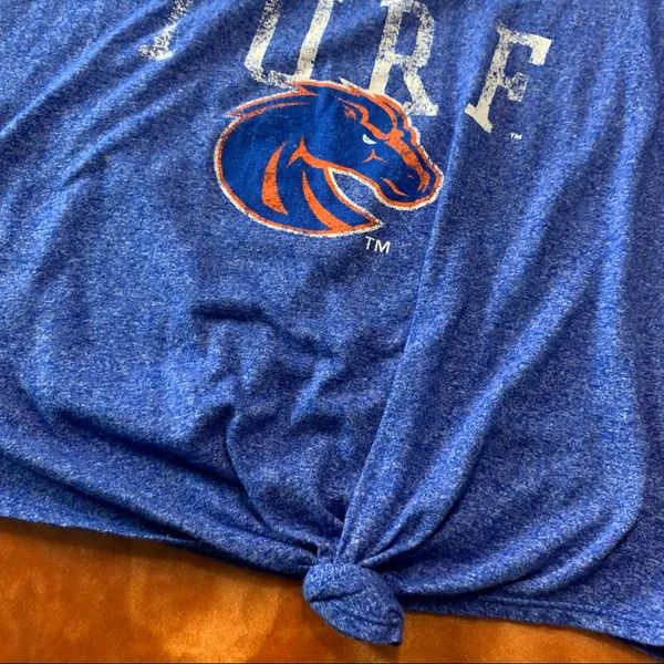 Denver Broncos Blue Turf Tie Front Tee Retro Brand - Image 5