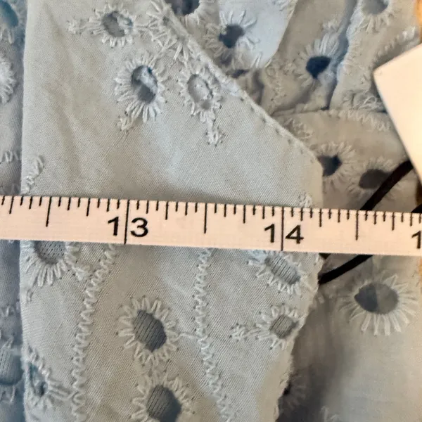 Japna Blue Eyelet Sundress NWT Beach Coastal‎ Summer Dress Cotton M - Image 6