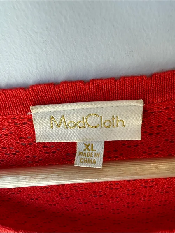 Modcloth Red Knit Peplum Sweater - Image 3