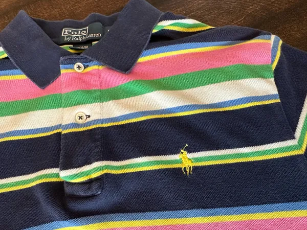 VTG Polo Ralph Lauren Men’s Multi-Color Striped Polo Shirt-Medium - Image 2